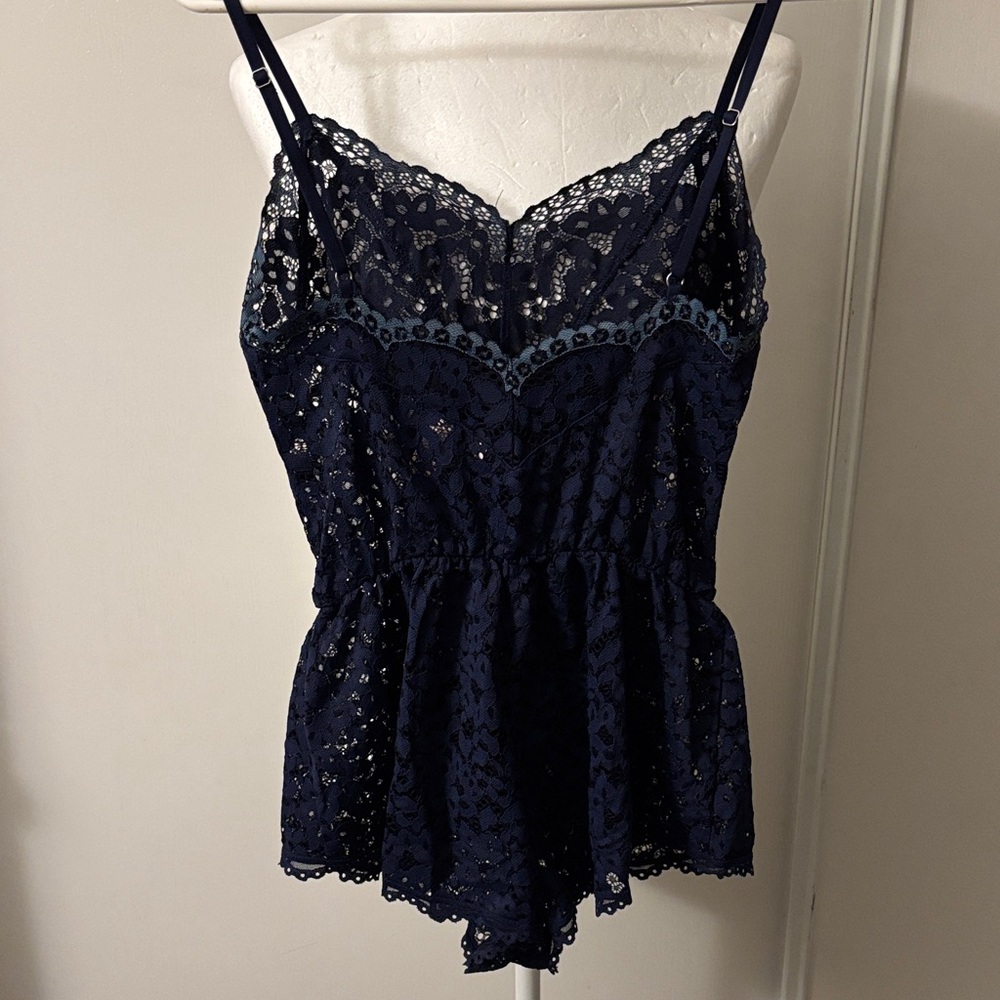 Victoria's Secret Midnight Blue Lace Romper - Picture 3 of 5